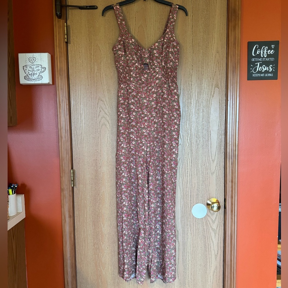 Aeropostale Floral Keyhole Wide Leg Jumpsuit - New With Tags